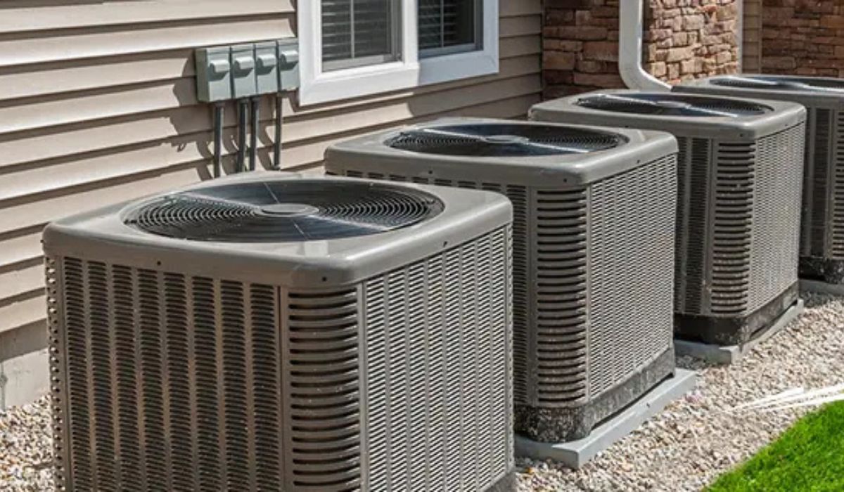 Indoor HVAC air handler during a scheduled maintenance visit
